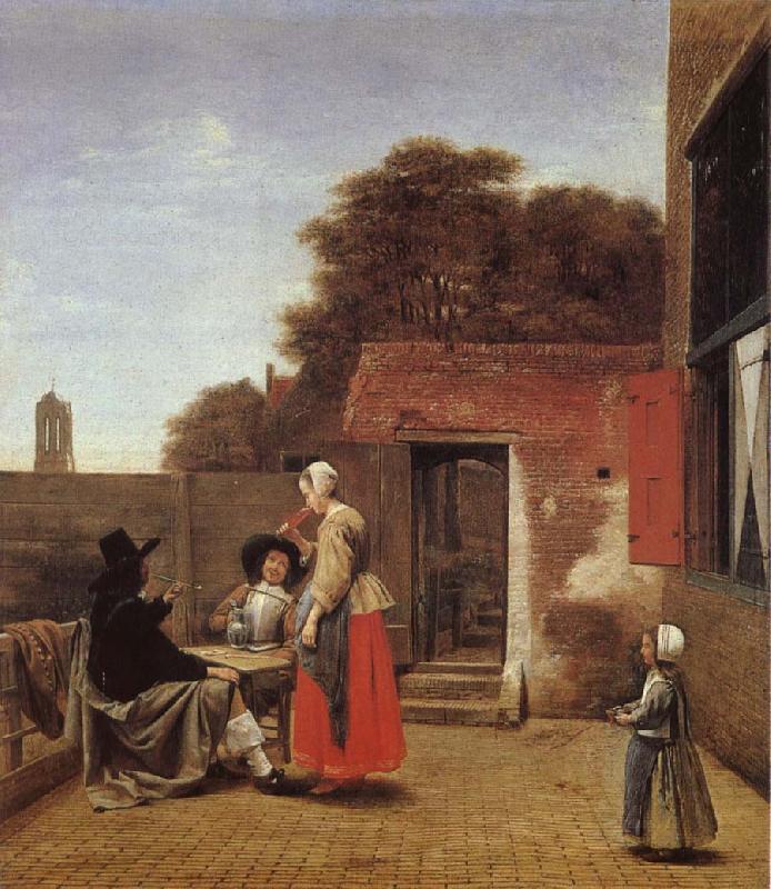 Pieter de Hooch Dutch gard oil painting image